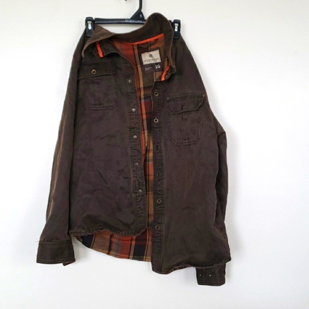 Lengendary White Tails Brown & Orange Plaid Hunters Jacket: Men's Large